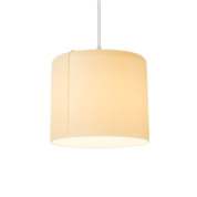 подвесная люстра с цилиндрическим абажуром белого цвета