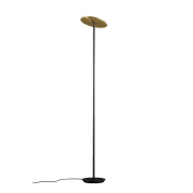 торшер с латунным отражателем и узкой стойкой