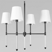 подвесная люстра с тремя абажурами на металлическом основании