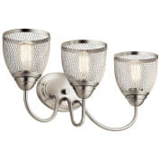 Voclain 24" 3 Light Vanity Light with Mesh Shade Brushed Nickel настенный светильник 55043NI Kichler