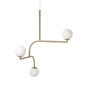 510138 MOBIL Pholc Подвесной светильник с асимметричной рамой латунный с опаловыми плафонами