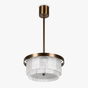 подвесной светильник с цилиндрическим плафоном из перламутровых секций