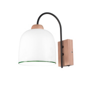 настенный светильник бра с куполообразным плафоном белый с бронзовыми элементами