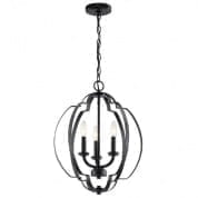 Voleta 20.75" 3 Light Pendant Black подвесной светильник 42140BK Kichler