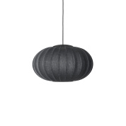 KWO57 BL LED Knit-Wit Made By Hand Подвесной светильник с овальным текстильным абажуром чёрного цвета с LED
