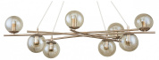 подвесная люстра с восемью шарами золотая
