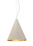 подвесной светильник с высоким коническим плафоном кремового оттенка