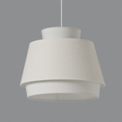 подвесная люстра с тканевым абажуром, белый корпус