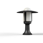 садовый светильник на ножке с купольным плафоном чёрного цвета