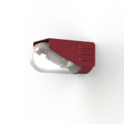 уличное настенное бра с овальным плафоном в корпусе бордового цвета