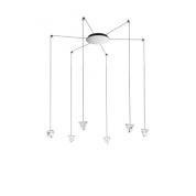 люстра с шестью плафонами алюминиевого цвета IP10