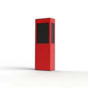 садовый боллард прямоугольной формы красного оттенка