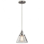 Avery 1 Light Cone Mini Pendant Brushed Nickel подвесной светильник 43851NI Kichler