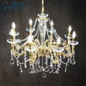 Kolarz CONTARINI CRYSTAL 1299.88.3.SpT люстра золото 24 карата ø85cm высота 76cm мин. высота 99cm макс. высота 144cm 8 ламп e14