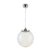 подвесной светильник с шарообразным плафоном из хромированного стекла