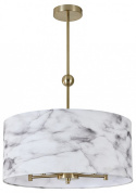 потолочный светильник с широким цилиндрическим плафоном под мрамор на латунной основе