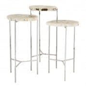 109030 Side Table Newson set of 3 pertrified wood SIDE TABLES Eichholtz