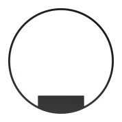 настенный светильник в форме черного кольца с рассеянным потоком света