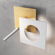 Petra Icone Накладной настенный светильник для чтения Circle, Square White, Gold i-c-0031