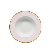 Taormina pink & gold rim soup plate ø 22 cm тарелка, Villari