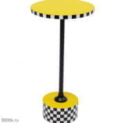 86733 Приставной столик Domero Checkers желтый Ø25см Kare Design