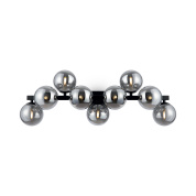 настенный светильник с зеркальными шарами на черной планке