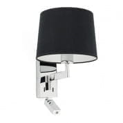 68493-03 ARTIS CHROME WALL LAMP WITH READER BLACK LAMPSHADE настенный светильник Faro barcelona