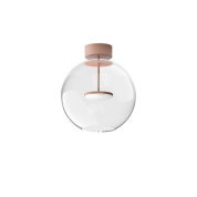потолочный светильник со стеклянным плафоном розового оттенка