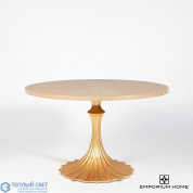 Flute Table 48 Cerused Oak Top w/26 Gold Leaf Base Global Views стол