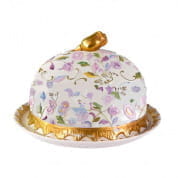 Taormina multicolor & gold round tray dome covered лоток, Villari