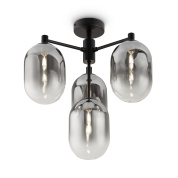 подвесной светильник с четырьмя плафонами из затемненного стекла