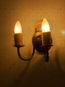 Beach House Rope Candelabra Black Double Wall Lamp бра FOS Lighting Uarm-Blk-Rope-Candle-WL2