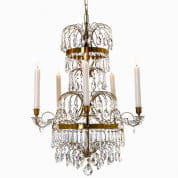 5 Arm Swedish Crystal Chandelier with Plume Shaped Crystal Bottom люстра Gustavian 304909704