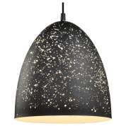подвесной светильник полусферической формы с перфорацией черного цвета