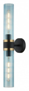 настенное бра с продолговатым стеклянным корпусом и металлическим креплением