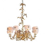 Camelia chandelier - 8 lights - gold,white люстра, Villari