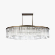 овальная люстра с двойным барабаном и хрустальными подвесами