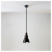 подвесной светильник с металлическим плафоном цилиндрической формы на подвесе 600 мм