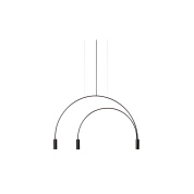 подвесной светильник с изогнутыми линиями и двумя лампами