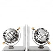 105302 Bookend Globe set of 2 nickel finish / brass fini держатель для книг Eichholtz