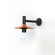 настенный светильник с купольным плафоном на чёрном основании