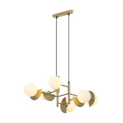 подвесной светильник с шарообразными плафонами в латунном корпусе
