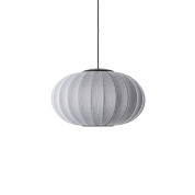 KWO57 SI LED Knit-Wit Made By Hand Подвесной светильник с овальным текстильным абажуром серебристого цвета с LED