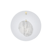 настенное бра с круглым корпусом и декоративной мраморной вставкой голубого цвета