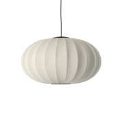 KWO76 PW LED Knit-Wit Made By Hand Подвесной светильник с овальным текстильным абажуром белого цвета с LED