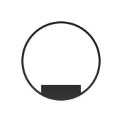 настенный светильник в виде черного кольца с внутренней подсветкой