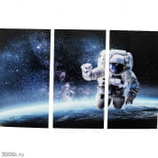 51879 Фотография Триптихон Человек в космосе 240x160см Kare Design