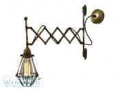 LONN SCISSOR CAGE WALL LIGHT Регулируемый настенный светильник из латуни ручной работы Mullan Lighting MLWL197ANTBRS