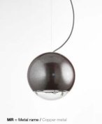 подвесной светильник с металлическим плафоном медного оттенка