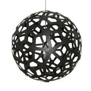 207 Coral David Trubridge Сферический подвесной светильник из фанеры чёрного цвета